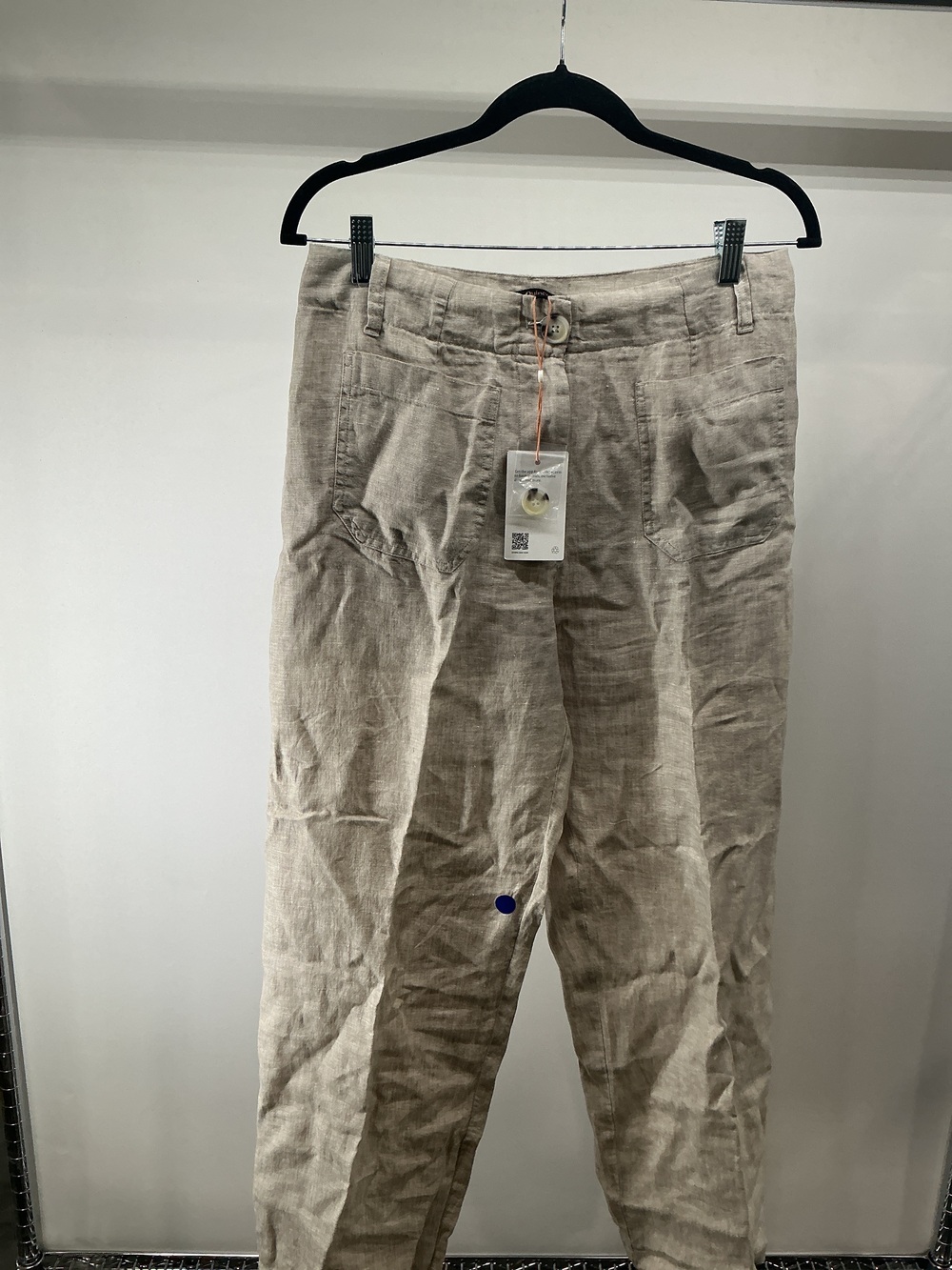100% European Linen Patch Pocket Wide Leg Pants - 28"